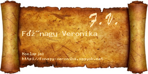 Fónagy Veronika névjegykártya